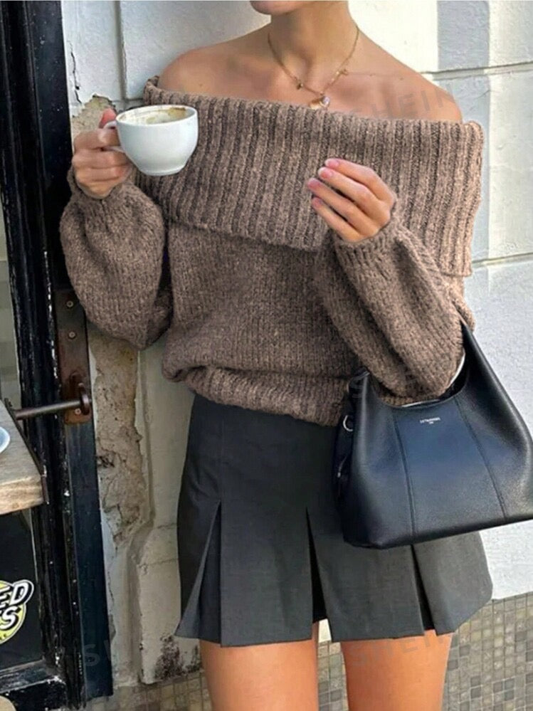 Casual Off-shoulder sweater